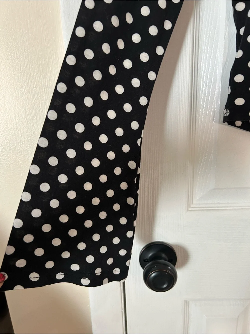 Edikted Black and White Polka Dot Lace-Trim Size M V-Neck Long Sleeve Top - Picture 15 of 15